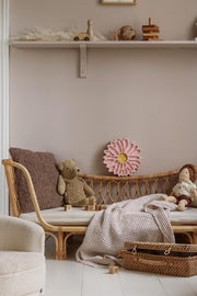 Blumen-Holzlampe Gänseblümchen Weiß Nachtlicht LED Kinderzimmer Boho Deko Handgemachte Lampe für Mädchen Kinderzimmer Boho Kinderzimmer Geschenk zur Mädchen Taufe