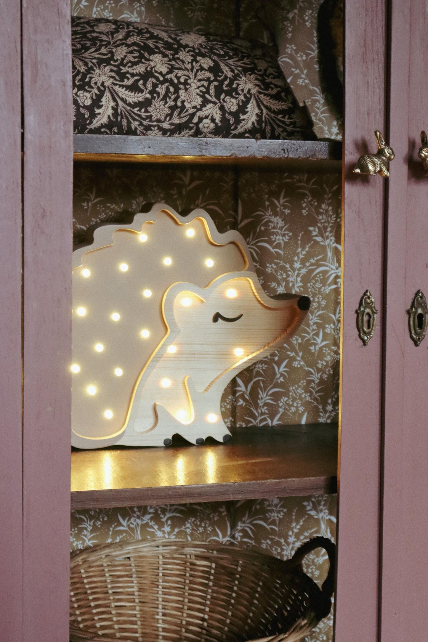 Wooden Night Light Hedgehog Lamp Woodland Nursery Decor Handmade Lighting Forest Kids Room Unique Baby Gift Brown Autumn Mood Montessori