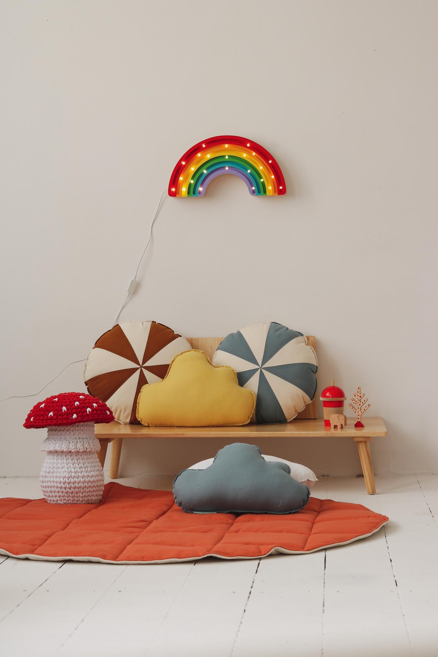 Hölzernes Regenbogen-Nachtlicht Kleinkind Schlafzimmerlampe Montessori Babyzimmer Deko Montessori Regenbogenlampe Holz Baby Lampe Kinderzimmer Deko