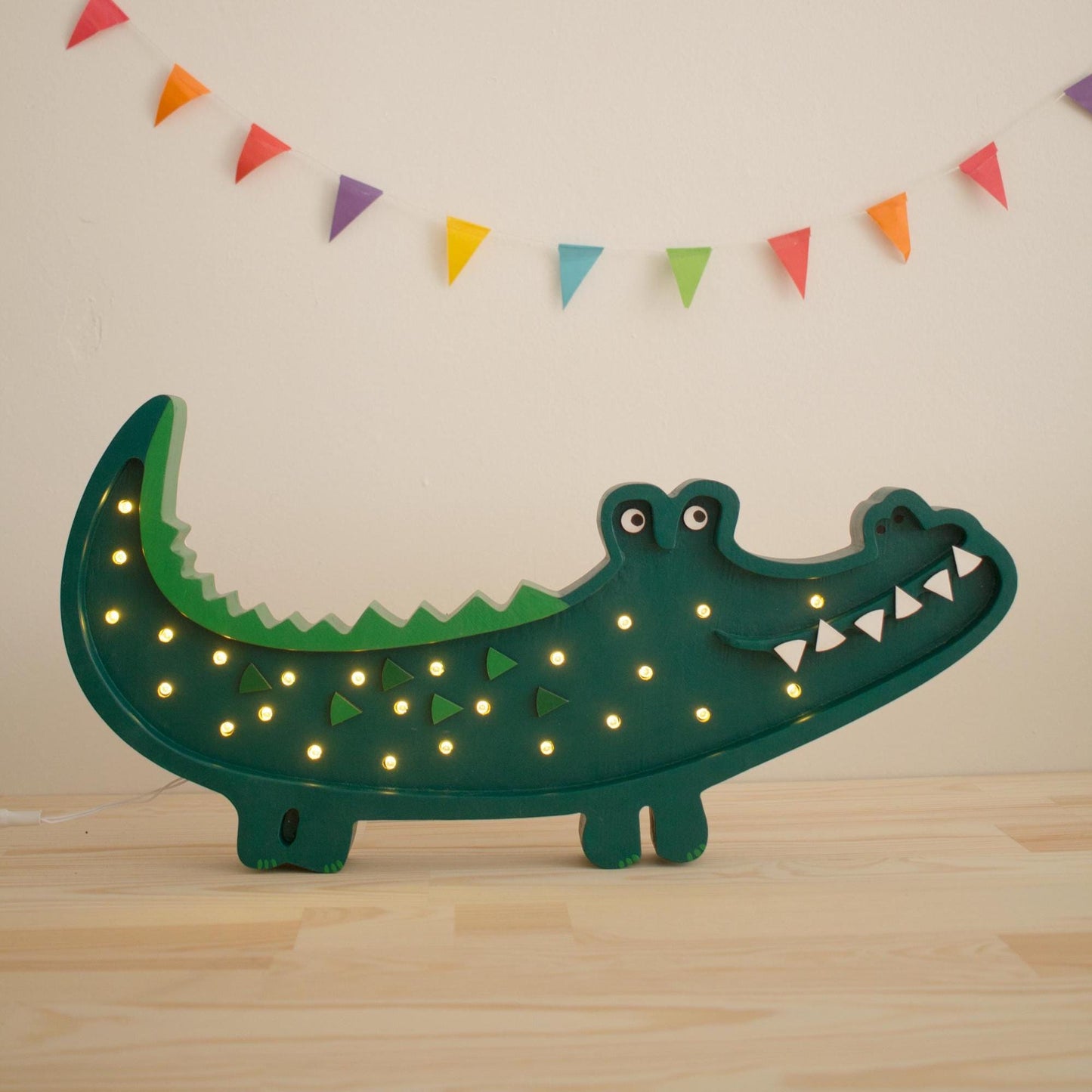 Krokodil-Nachtlicht aus Holz für Kinder, Safari-Lampe, Boho-Kinderzimmerdeko für Jungen, Babyparty-Geschenk, Dschungel-Motto, Alligator, Jungenzimmer, Grün, Exotisch