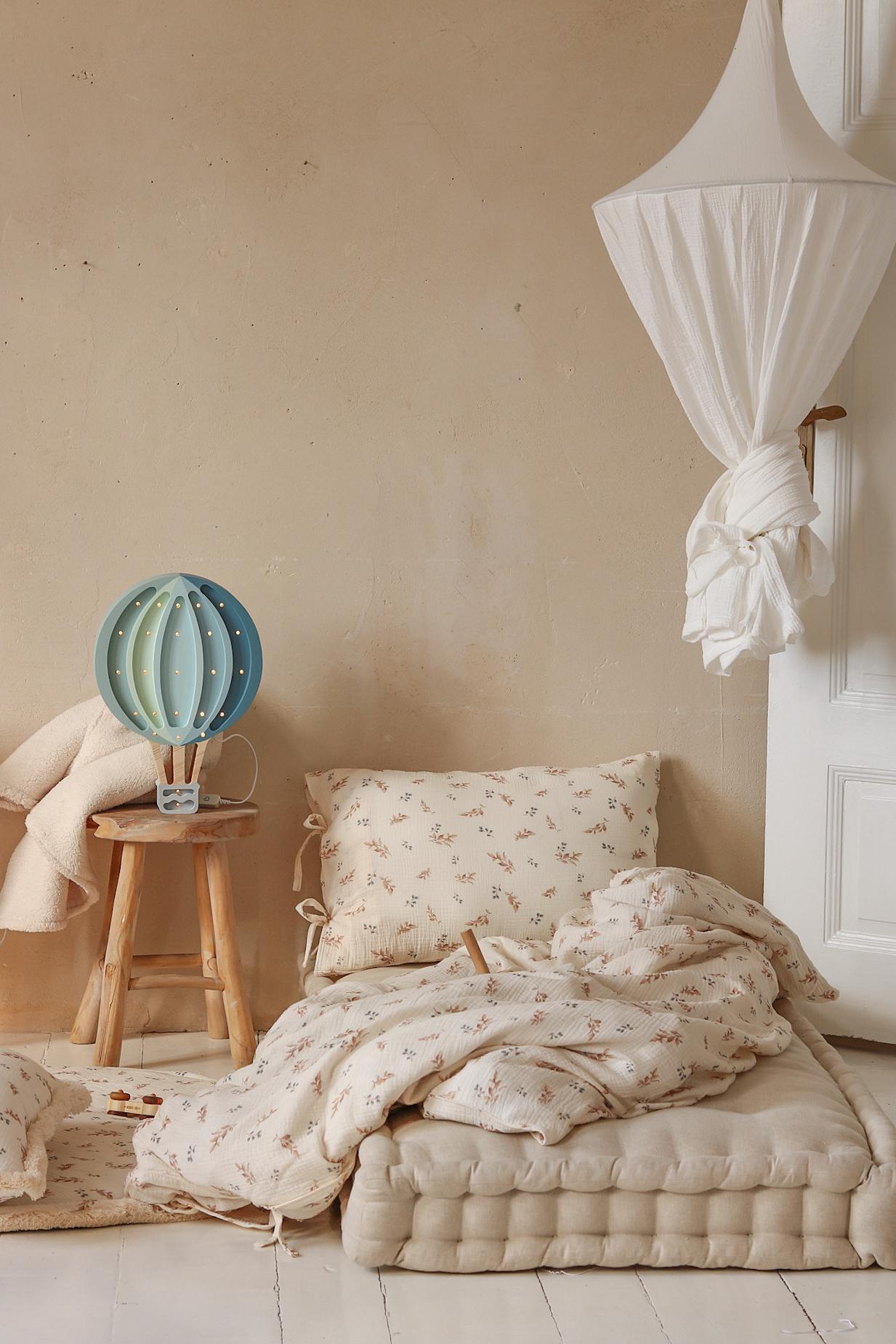 Heißluftballon-Lampe aus Holz Nachtlicht Kinderzimmer Wanddekoration Montessori-Zimmer Geschenk für abenteuerlustigen Jungen Kleiner Reisender Retro Kinderzimmer Blau Jungen