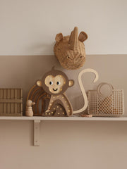 Wooden Monkey Night Light for Kids Jungle Safari Nursery Decor Handmade Lamp Baby Shower Gift Boys' Room Jungle Style Monkey Decoration Ape