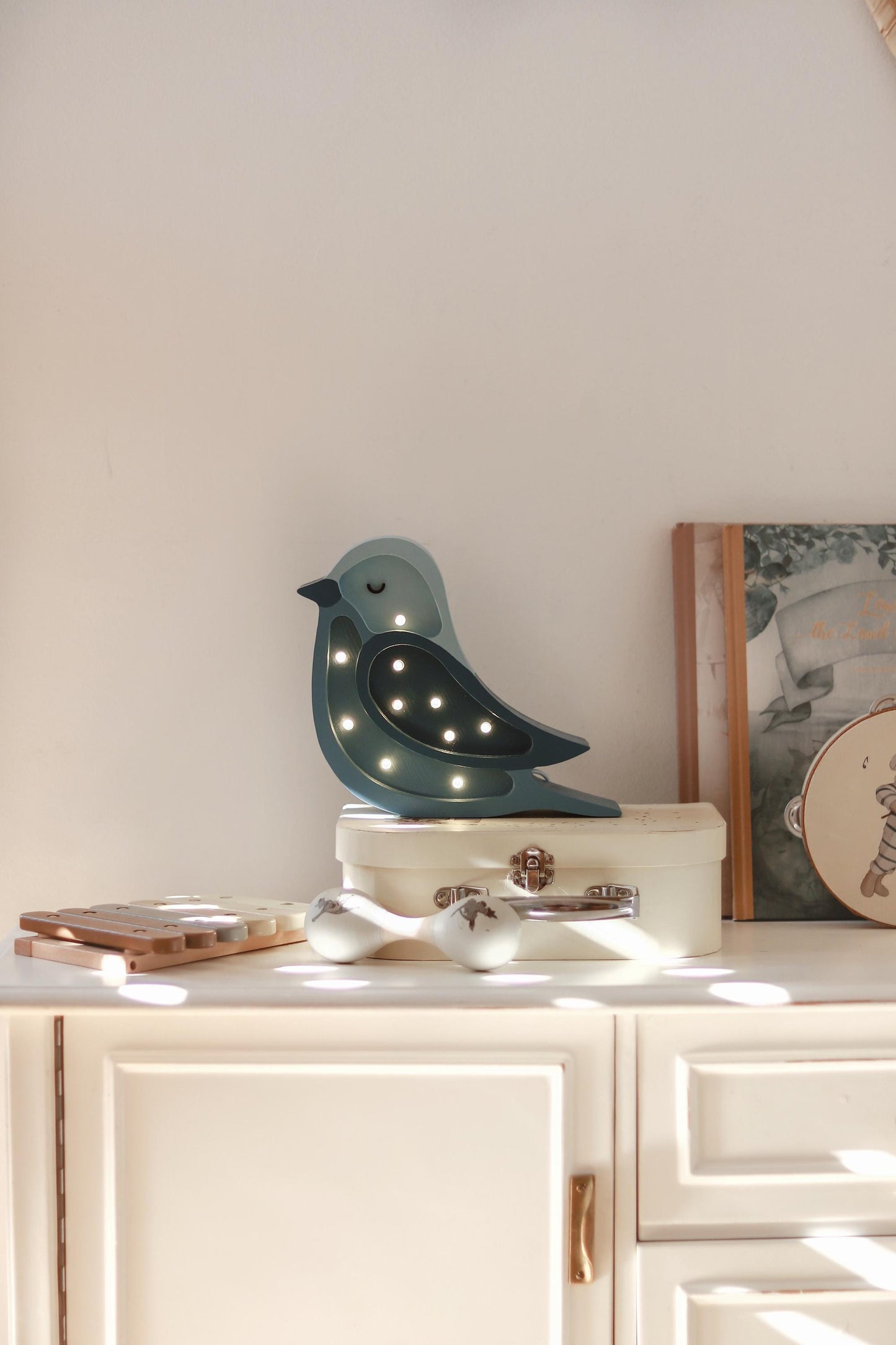Wooden Mini Bird Night Light - Nature-Inspired Baby Room | Handmade Lamp for Kids - Woodland Style Light Birthday Gift Nursery Lamp