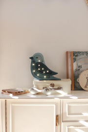 Wooden Mini Bird Night Light - Nature-Inspired Baby Room | Handmade Lamp for Kids - Woodland Style Light Birthday Gift Nursery Lamp