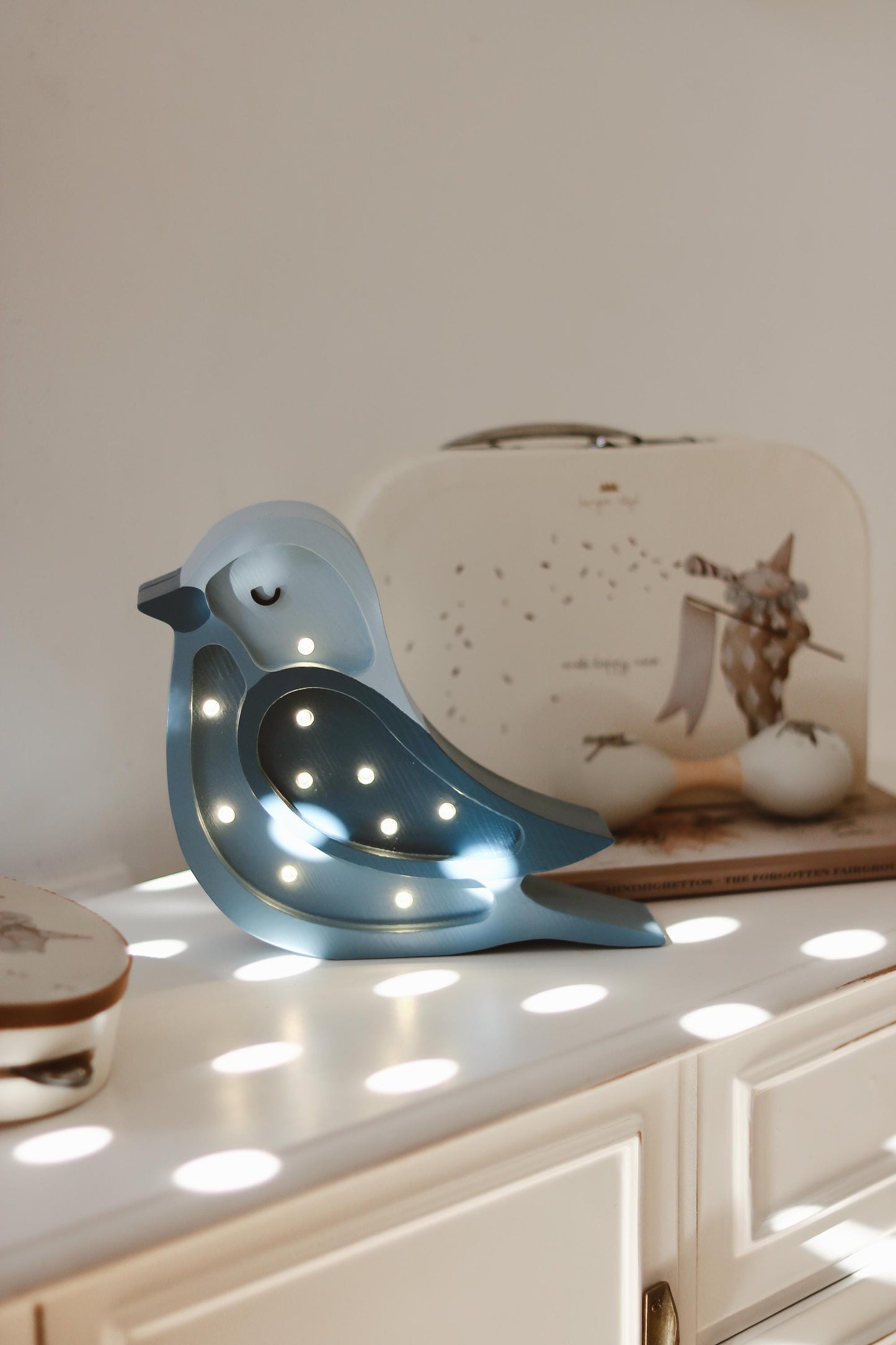 Wooden Mini Bird Night Light - Nature-Inspired Baby Room | Handmade Lamp for Kids - Woodland Style Light Birthday Gift Nursery Lamp