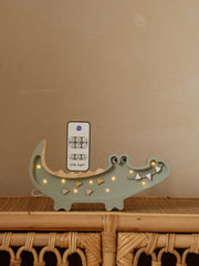 Hölzernes Krokodil-Nachtlicht für Kinder, Safari-Lampe, Boho-Kinderzimmerdeko für Jungen, Babyparty- und Geburtstagsgeschenk, Dschungel-Thema, Alligator, Jungenzimmer