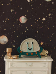 Little Lights UFO-Holzlampe – Handgefertigtes LED-Nachtlicht für Kinder – Weltraum-Kinderzimmer-Deko – Baby- oder Kleinkindgeschenk – Sanfte Nachtbeleuchtung