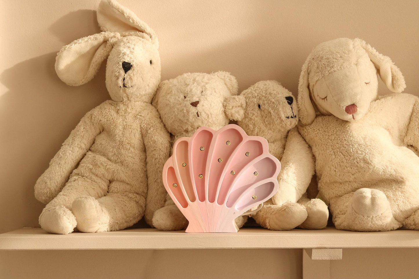 Muschel-Nachtlicht aus Holz, rosa Lampe für Meerjungfrauen-Zimmer, Kinderzimmer, Ozean-Thema-Deko, Küsten-Kinderzimmer-Deko, Boho-Stil, vom Meer inspiriertes Geschenk für Mädchen