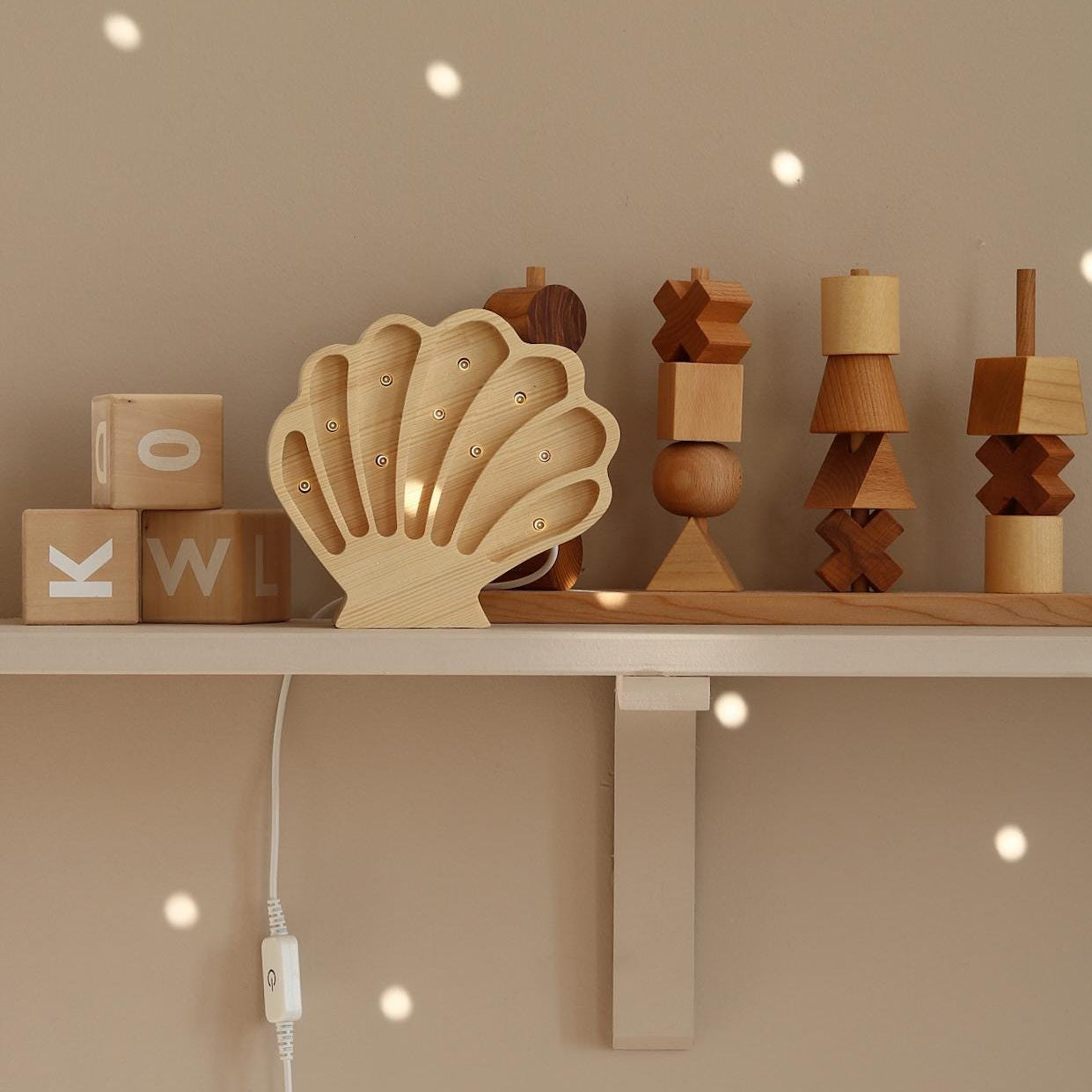 Little Lights Seashell Night Light | Coastal Wood