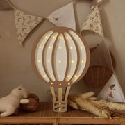 Wooden Hot Air Balloon Lamp Night Light Nursery Wall Decor Montessori Room Gift for Adventurous Boy Little Traveler Retro Brown Beige Boys