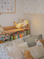 Holz-Nachtlicht Retro Flugzeuglampe Kinderzimmer Beige Deko Handgemacht Reisen & Abenteuer für Kinderzimmer Bär im Flugzeug Lampe Pilot Bär