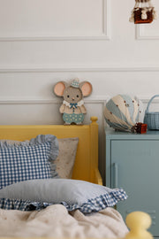 Holz Nachtlicht Maus für Kinder Handgefertigte Kinderzimmerlampe Babyparty Geschenk Maileg Stil Maus Zirkus Thema Jungen Blau Zimmer Deko Tier Wand