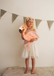 Flamingo Nachtlicht aus Holz Tropische Deko-Lampe für Kinder Rosa Kinderzimmer Wanddeko Babyparty-Geschenk Mädchenzimmer Boho Baby-Geschenk Exotisches Tier