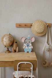 Holz Nachtlicht Maus für Kinder Handgefertigte Kinderzimmerlampe Babyparty Geschenk Maileg Stil Maus Zirkus Thema Jungen Blau Zimmer Deko Tier Wand
