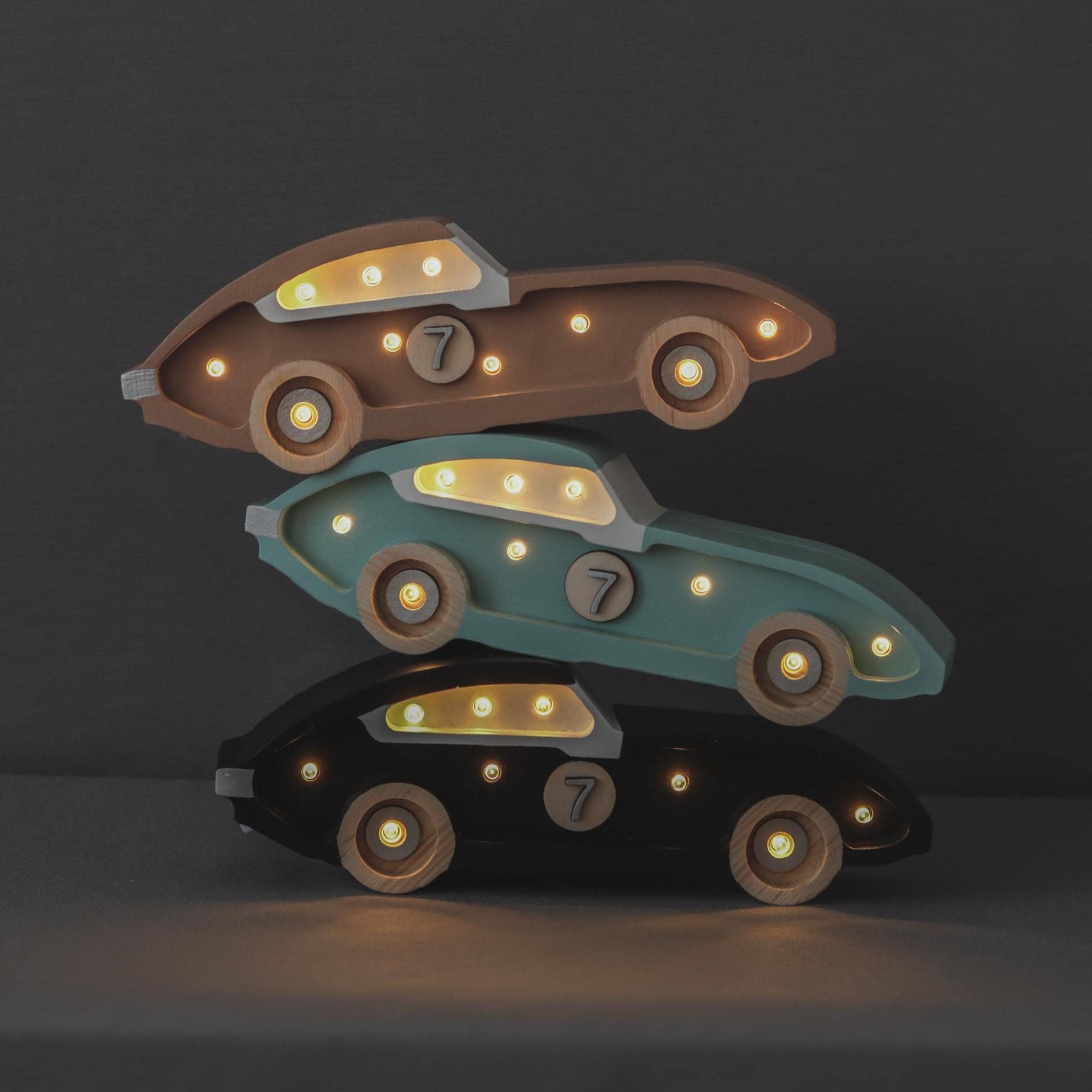 Nachtlicht-Tischlampe aus Holz Rennwagen LED für Jungenzimmer Formel 1 Motto Deko Kinder Motorsport Babyzimmer Beleuchtung Geschenk Fans F1 Retro-Auto