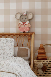 Nachtlicht Maus aus Holz für Kinder, handgefertigte Babyzimmerlampe, Babypartygeschenk, Maus im Maileg-Stil, Zirkus-Motiv, Mädchenzimmer, Rosa, Tierwanddeko