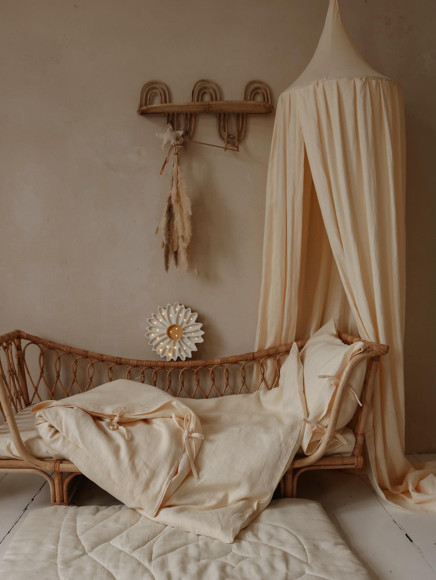 Blumen-Holzlampe Gänseblümchen Weiß Nachtlicht LED Kinderzimmer Boho Deko Handgemachte Lampe für Mädchen Kinderzimmer Boho Babyparty Geschenk für Mädchen Taufe Baby