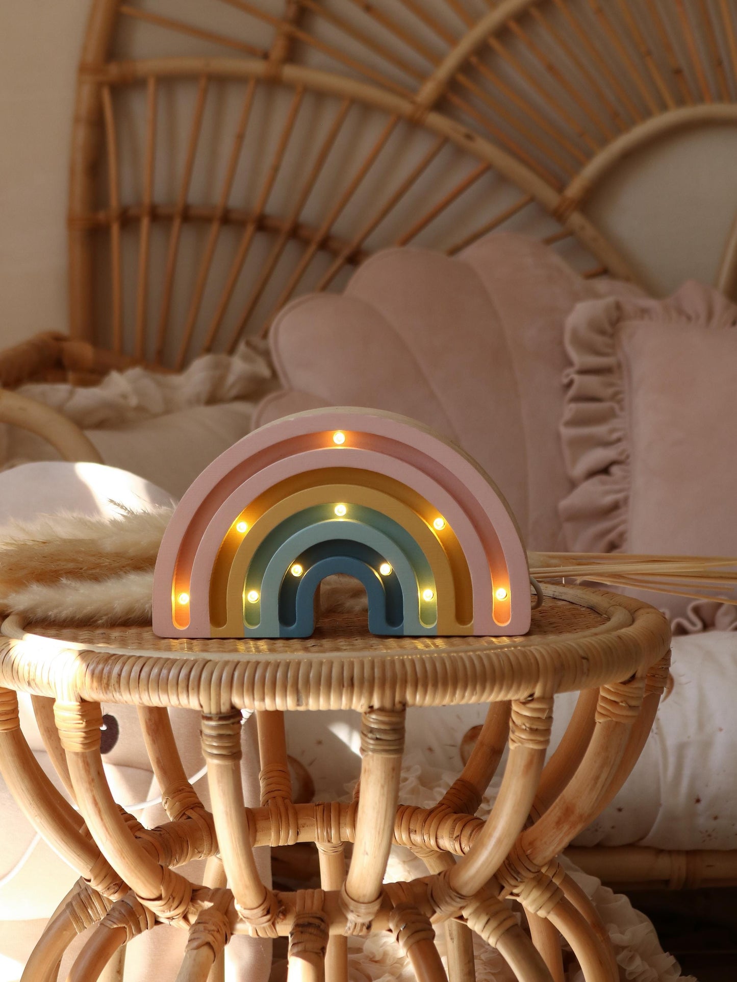 Wooden Rainbow Night Light Toddler Bedroom Lamp Montessori Baby Room Decor Pastel Rainbow Lamp Baby Lamp Nursery Room Decor Pastel Room