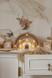 Regenbogen-Nachtlicht aus Holz, Kleinkinder-Schlafzimmerlampe, Montessori Babyzimmer Deko Pastell Cappuccino Regenbogen-Babylampe Kinderzimmer Deko Braunes Zimmer
