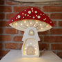 Little Lights Toadstool Mushroom House Night Light | Fairies Red