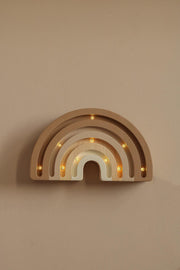 Regenbogen-Nachtlicht aus Holz, Kleinkinder-Schlafzimmerlampe, Montessori Babyzimmer Deko Pastell Cappuccino Regenbogen-Babylampe Kinderzimmer Deko Braunes Zimmer