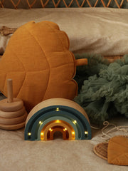 Hölzernes Regenbogen-Nachtlicht, Kleinkinder-Schlafzimmerlampe, Montessori Babyzimmer-Deko, blaue Regenbogenlampe, Baby Jungenlampe, Kinderzimmer-Deko, Denim-Zimmer