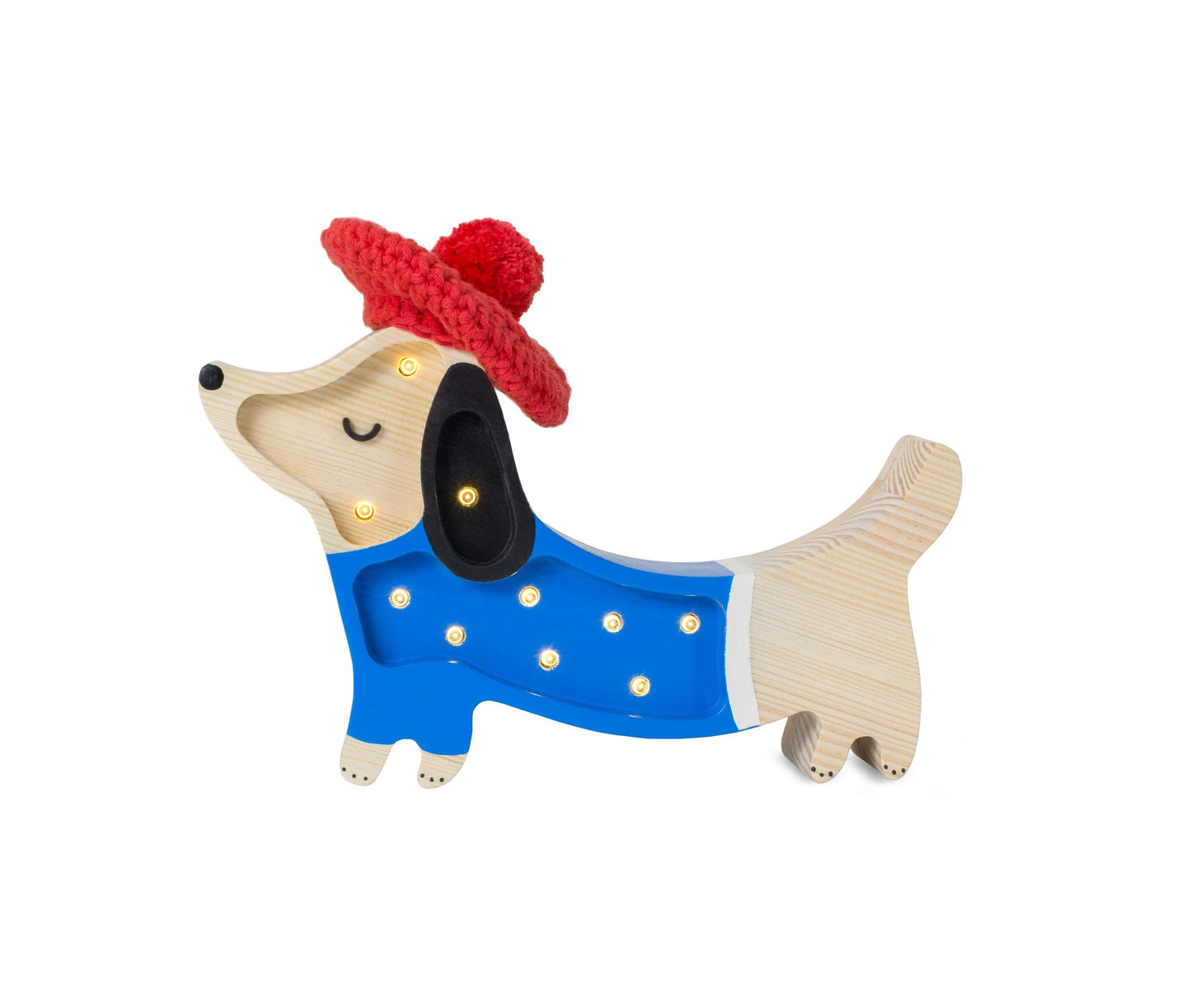 Hund Nachtlicht Holzlampe für Kinderzimmer Dackel Hund Dekor Nachttischlampe Geschenk für Hunde- und Dackelliebhaber Französischer Stil Welpen Wandleuchte