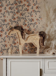Adorable Unicorn Lamp Nursery Decor Handmade Fairy Tale Theme Lighting for Kids Room Wall Lamp LED Brown Horse Night Light for Girl’s Room