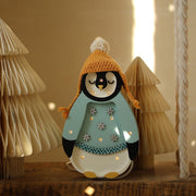Christmas Penguin Night Light Wooden Bedside Lamp for Kids Holiday Nursery Decor Arctic-Themed for Children’s Room Winter Wonderland