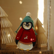 Christmas Penguin Night Light Wooden Bedside Lamp for Kids Holiday Nursery Decor Arctic-Themed for Children’s Room Winter Wonderland