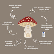 Pilz Haus Nachtlicht Holz Wald Kinderzimmer Herbst Deko Märchen Kinderzimmer Weihnachtsdekoration Waldtiere Wald