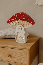 Pilz Haus Nachtlicht Holz Wald Kinderzimmer Herbst Deko Märchen Kinderzimmer Weihnachtsdekoration Waldtiere Wald