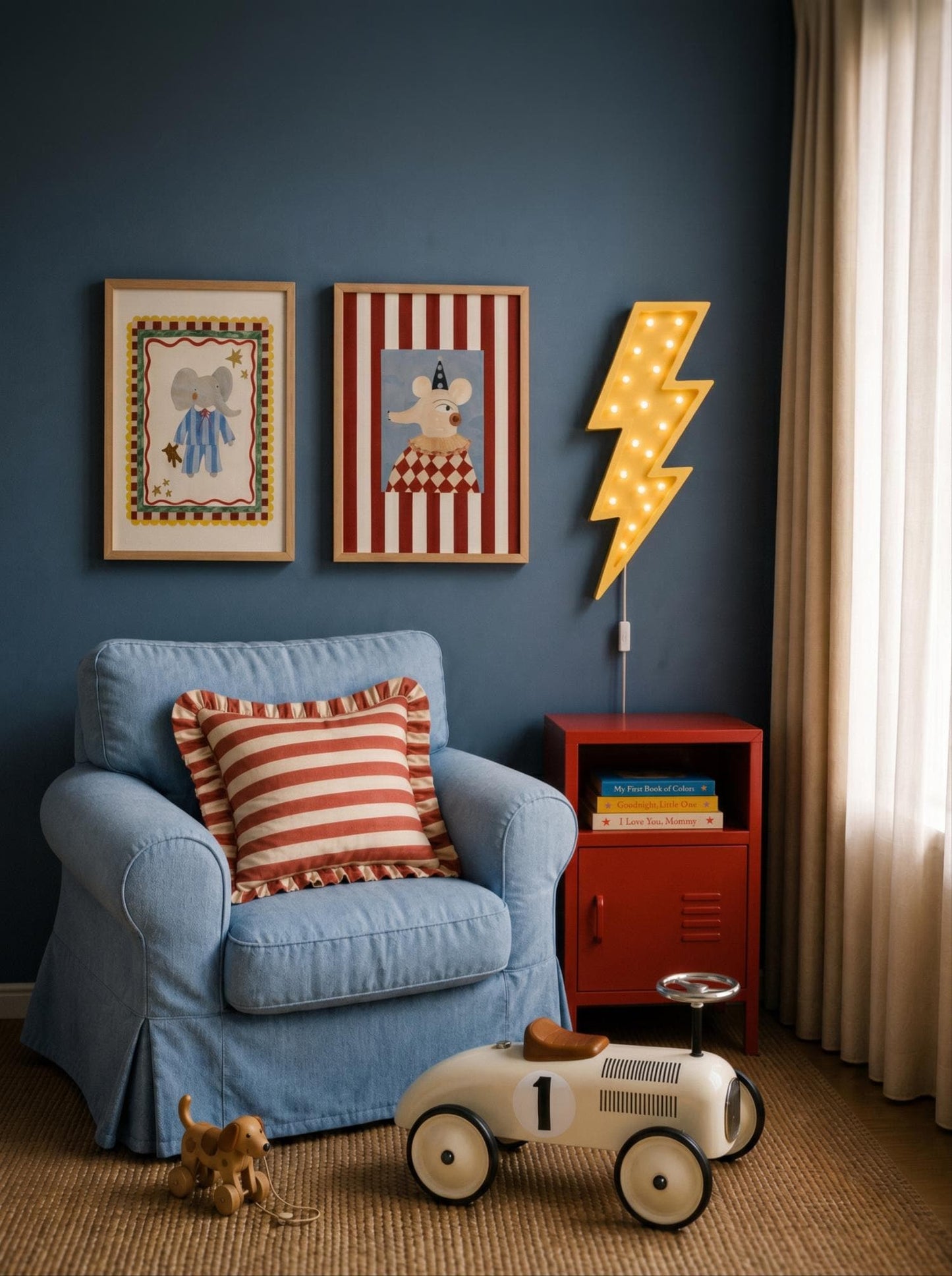 Wooden Lightning Bolt Night Light Teenage Room Decor Lamp for Toddler Yellow Thunderbolt Theme Gift for Boys Superhero Pop Art Rock & Roll