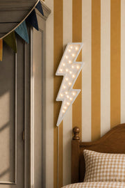 Holz-Blitz-Nachtlicht, Jugendzimmer-Dekorlampe für Kleinkinder, weißes Blitz-Thema, Geschenk für Jungen, Superhelden-Pop-Art, Rock & Roll