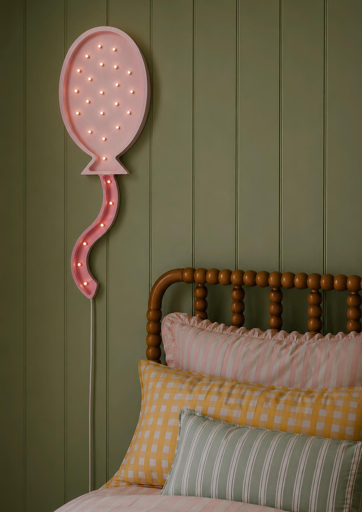 Nachtlicht aus Holz Heißluftballon für Mädchenzimmer Kinder LED Rosa Lampe Boho Dekor Babyparty Geschenk Prinzessin Mädchenzimmer Kinderzimmer Wanddeko