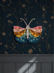 Nachtlicht Holz Schmetterling für Mädchenzimmer Handgefertigte Kinderzimmerdeko Boho Stil Retro Regenbogen Pastell Schlafzimmer Kinder Prinzessin Verträumte Magie