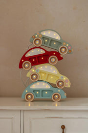 Nachtlicht Holzauto Retro für Jungenzimmer Klassische rote Autolampe Kinderzimmerdekoration Fahrzeugmotiv Kinderzimmer Baby Jungen Tischlampe Babyparty Geschenk
