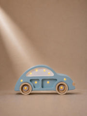 Hölzernes Auto Nachtlicht Retro für Jungenzimmer Klassische blaue Auto Lampe Kinderzimmer Deko Fahrzeug-Themen-Kinderzimmer Baby Junge Wandlampe Babyparty Geschenk