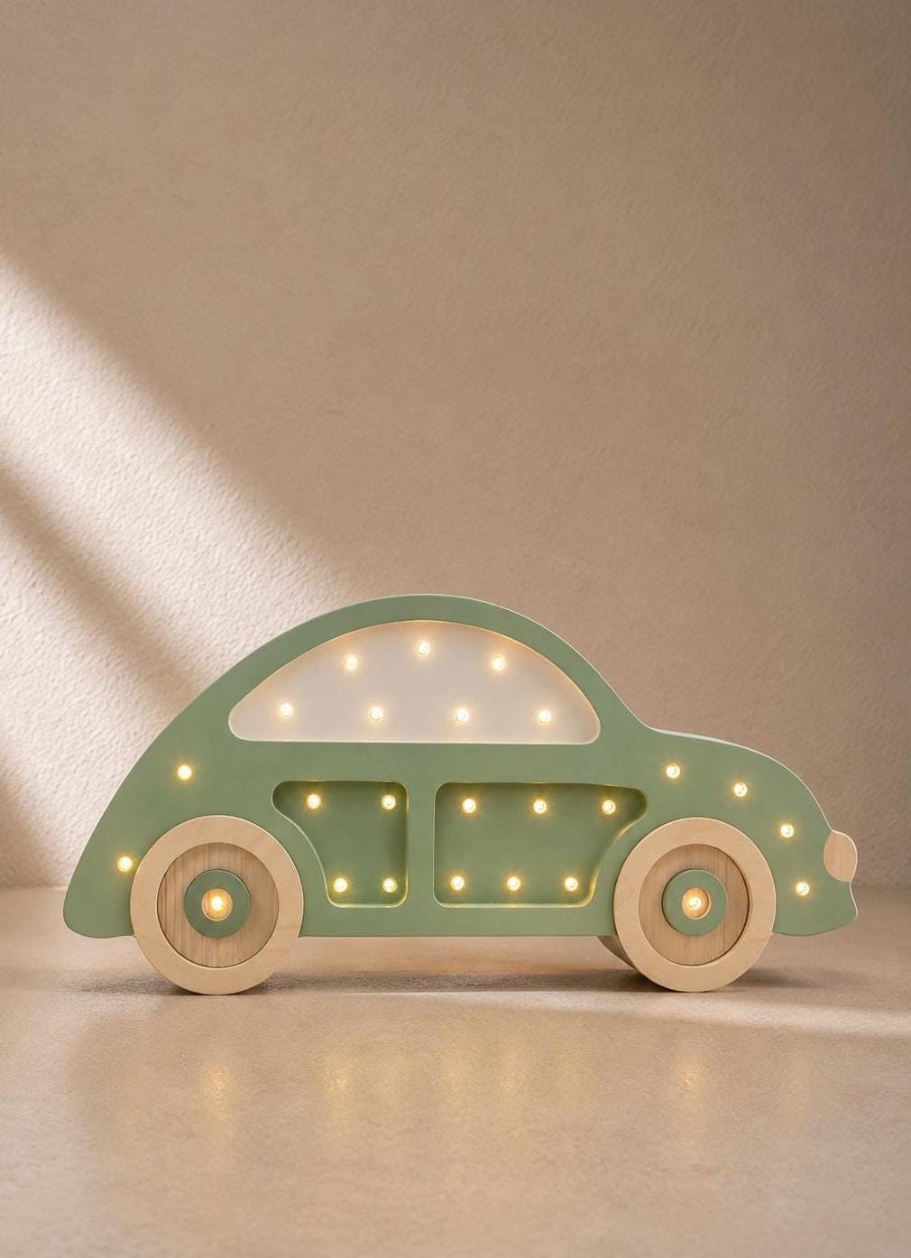 Little Lights Retro Car Night Light | Olive Leaf