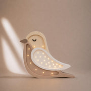 Hölzerne Vogelnachtlichtlampe für Mädchenzimmer Nachttischlampe und Wanddekoration Kinderzimmerlicht Boho Vogel Cappuccino Babypartygeschenk