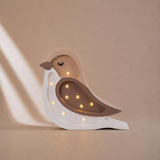 Nachtlicht aus Holz, Vogel, für Kinderzimmer, Braun, für Kinderzimmer, Wald-Dekor, Beige, Tier, weiche Beleuchtung, Natur inspiriert, Montessori Waldorf Mädchen