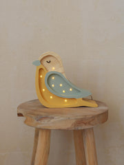 Hölzernes Mini-Vogel-Nachtlicht – Natur-inspiriertes Babyzimmer | Handgefertigte Lampe für Kinder – Licht im Wald-Stil