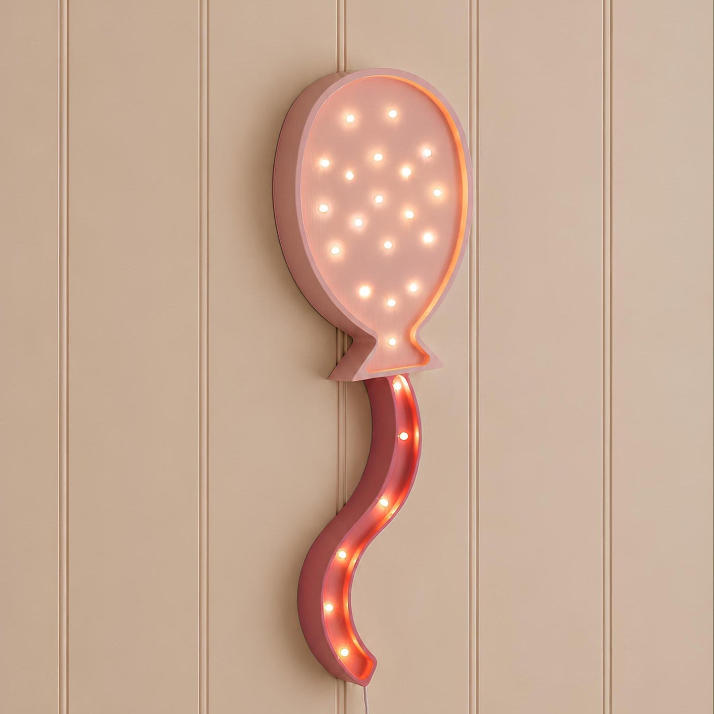 Nachtlicht aus Holz Heißluftballon für Mädchenzimmer Kinder LED Rosa Lampe Boho Dekor Babyparty Geschenk Prinzessin Mädchenzimmer Kinderzimmer Wanddeko