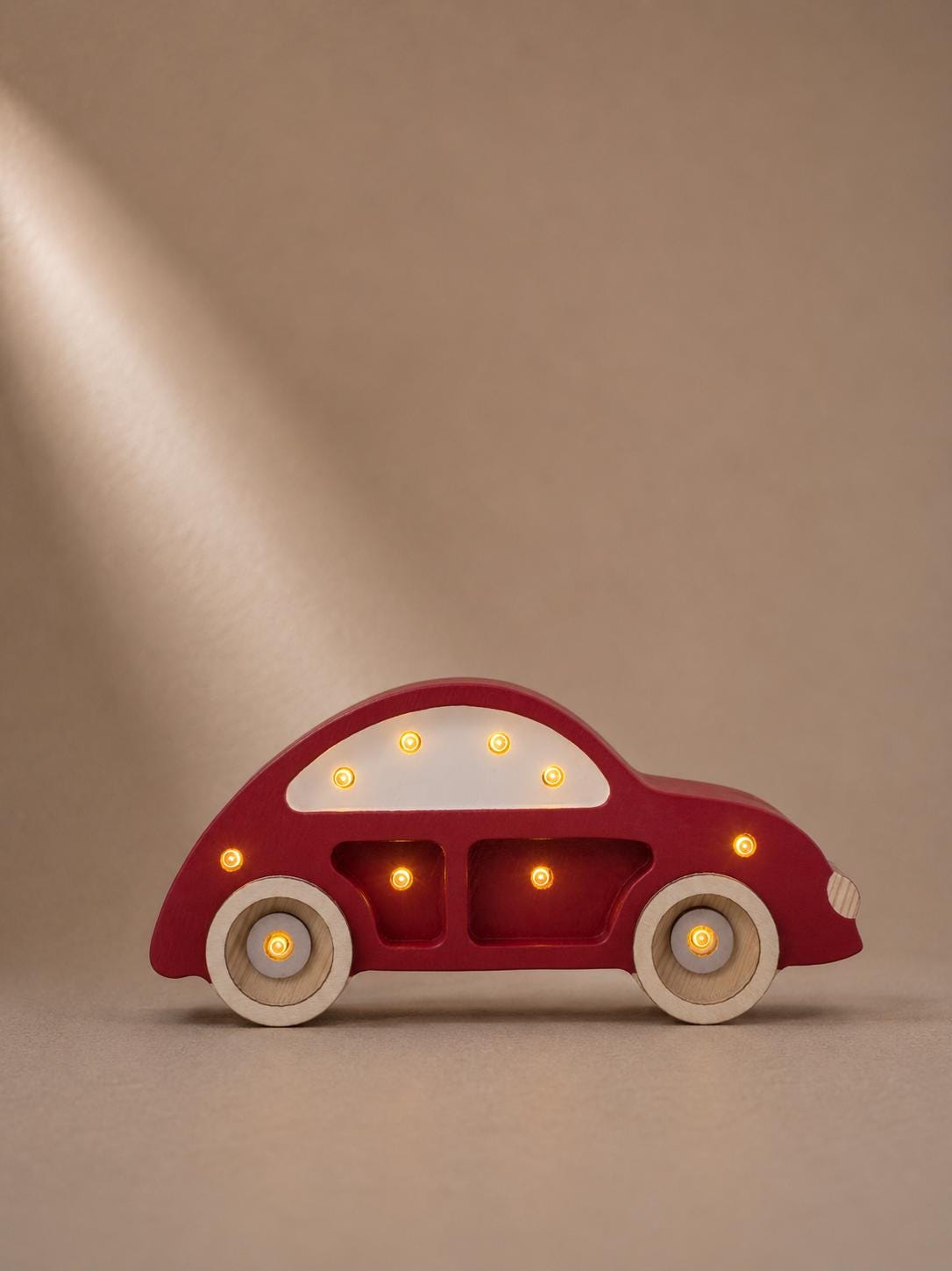Nachtlicht Holzauto Retro für Jungenzimmer Klassische rote Autolampe Kinderzimmerdekoration Fahrzeugmotiv Kinderzimmer Baby Jungen Tischlampe Babyparty Geschenk