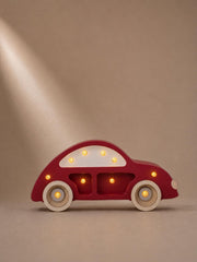 Nachtlicht Holzauto Retro für Jungenzimmer Klassische rote Autolampe Kinderzimmerdekoration Fahrzeugmotiv Kinderzimmer Baby Jungen Tischlampe Babyparty Geschenk