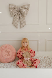 Little Lights Poodle Dog Lotta Night Light | Red Hearts on Pink