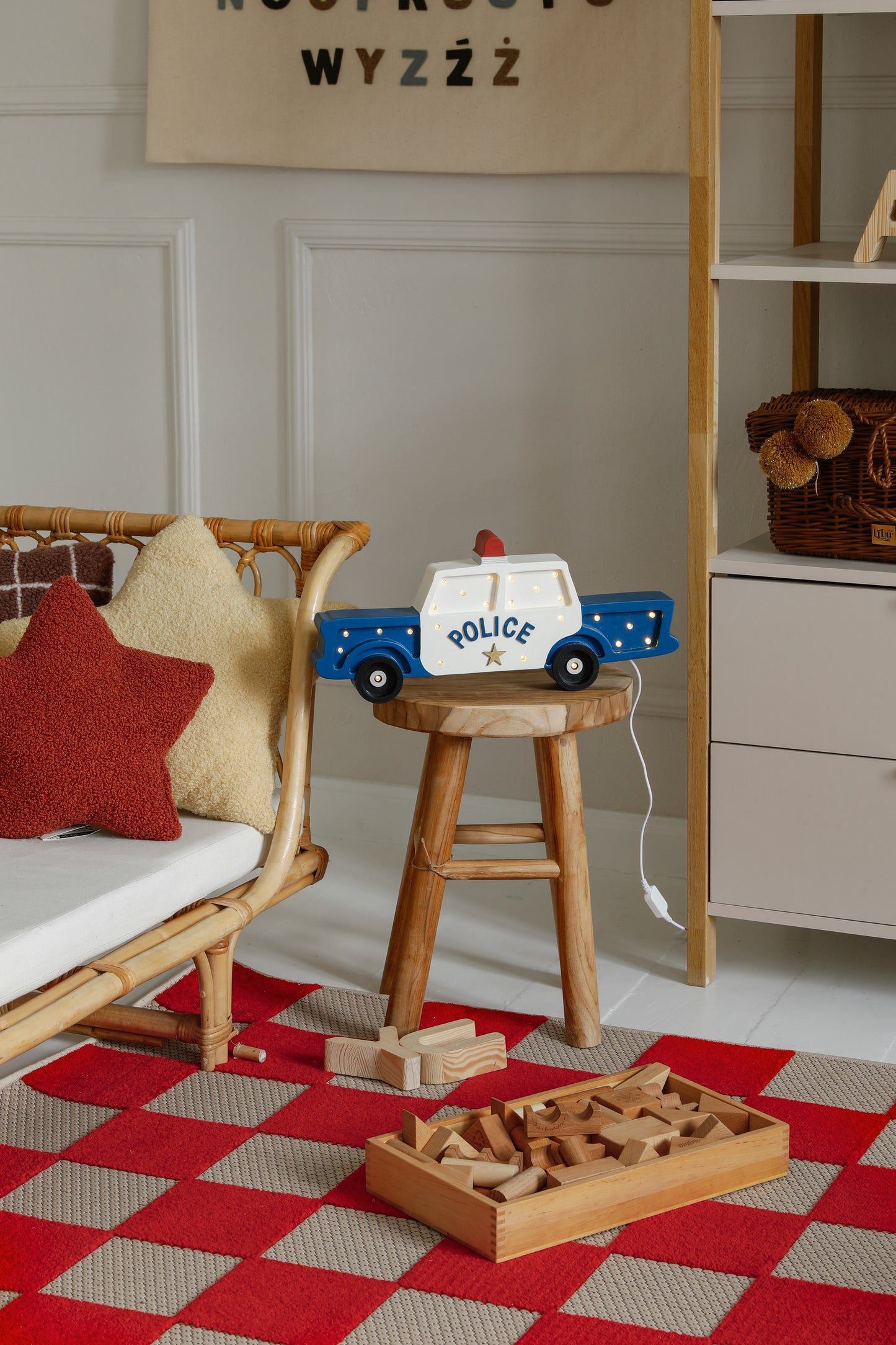 Little Lights Police Car Night Light | Vintage Navy