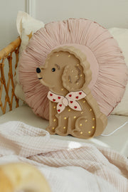 Little Lights Poodle Dog Lotta Night Light | Red Hearts on Pink