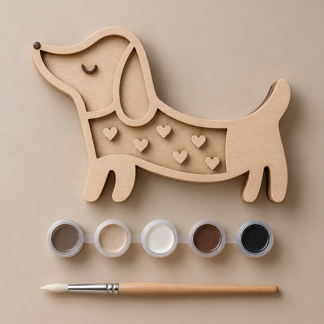 Little Lights Crafty Kit - DIY Wooden Dachshund Dog