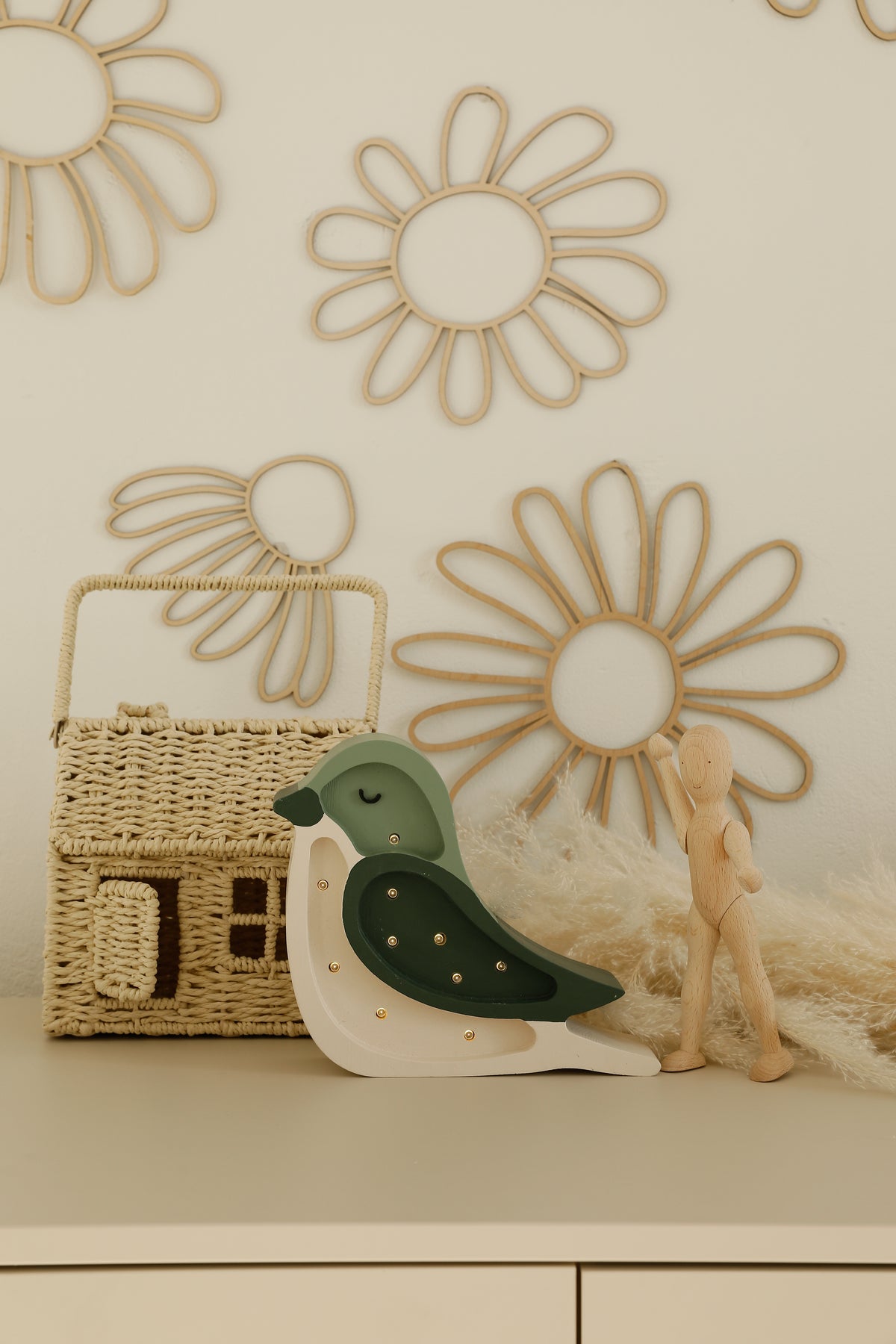 Little Lights Vogel Mini-Nachtlicht | Pistaziencreme